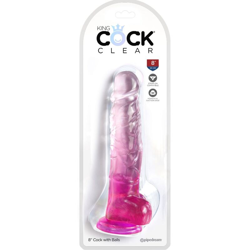 KING COCK - REALISTISK PENIS MED PUNG 16,5 CM ROSA