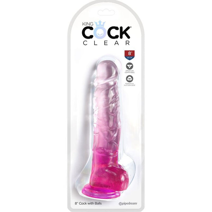 KING COCK - REALISTISK PENIS MED PUNG 16,5 CM ROSA