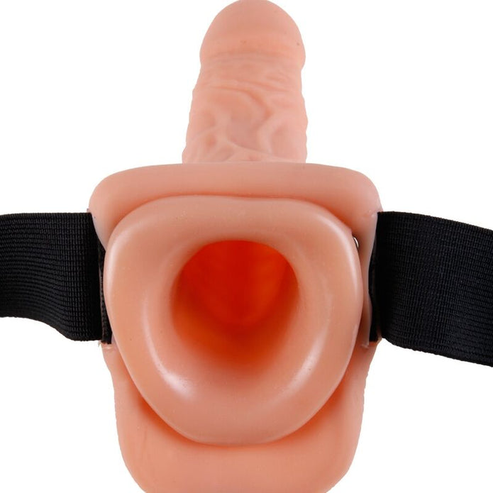 FETISH FANTASY SERIES - Säädettävä kauko-ohjattava realistinen penis 17,8 cm kiveksillä ja valjailla