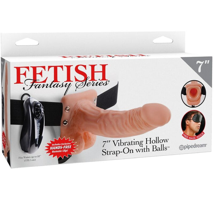 FETISH FANTASY SERIES - Säädettävä kauko-ohjattava realistinen penis 17,8 cm kiveksillä ja valjailla