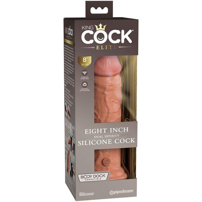 KING COCK - REALISTISK SILIKONDILDO ELITE 20,3 CM KARAMELL