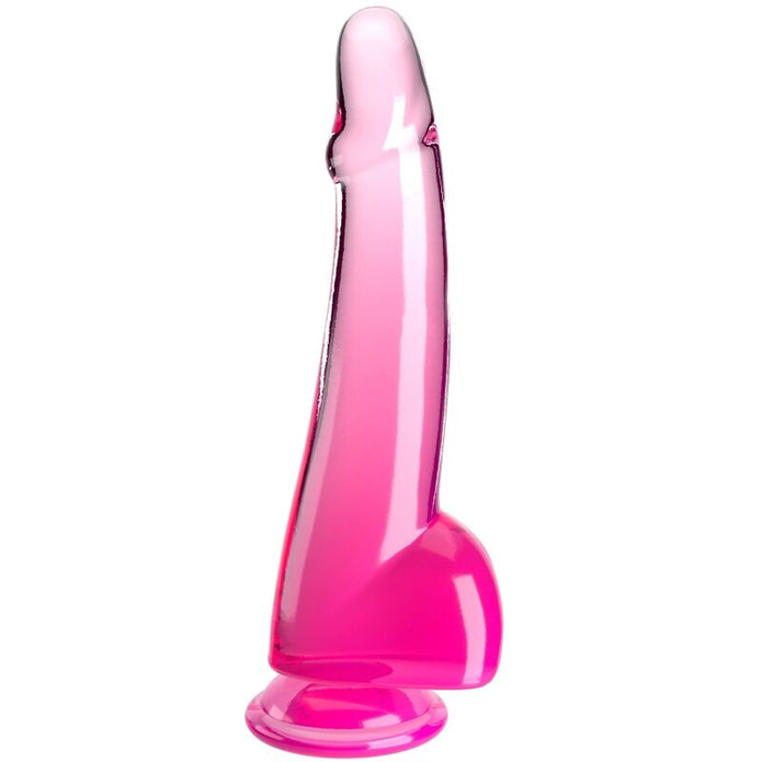 KING COCK - GENOMSKINLIG DILDO MED TESTIKLAR 19 CM ROSA