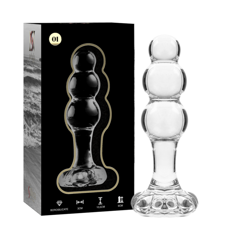 NEBULA SERIES BY IBIZA - MODELL 1 ANALPLUG BOROSILIKATGLAS KLAR 10,5 CM -O- 3 CM