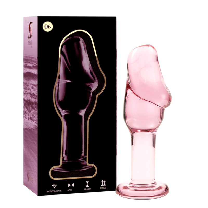NEBULA SERIES AV IBIZA - MODELL 6 ANALPLUGG BOROSILIKATGLAS ROSA 12,5 CM -O- 4 CM