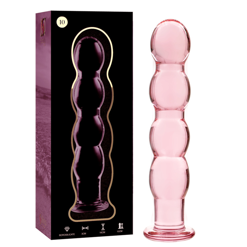 NEBULA-SERIEN AV IBIZA - MODELL 10 DILDO BOROSILIKATGLAS ROSA 16,5 CM -O- 3,5 CM