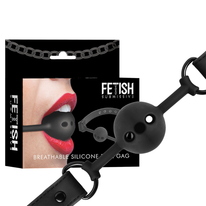 FETISH SUBMISSIVE BONDAGE - Hengittävä silikoninen suukapula