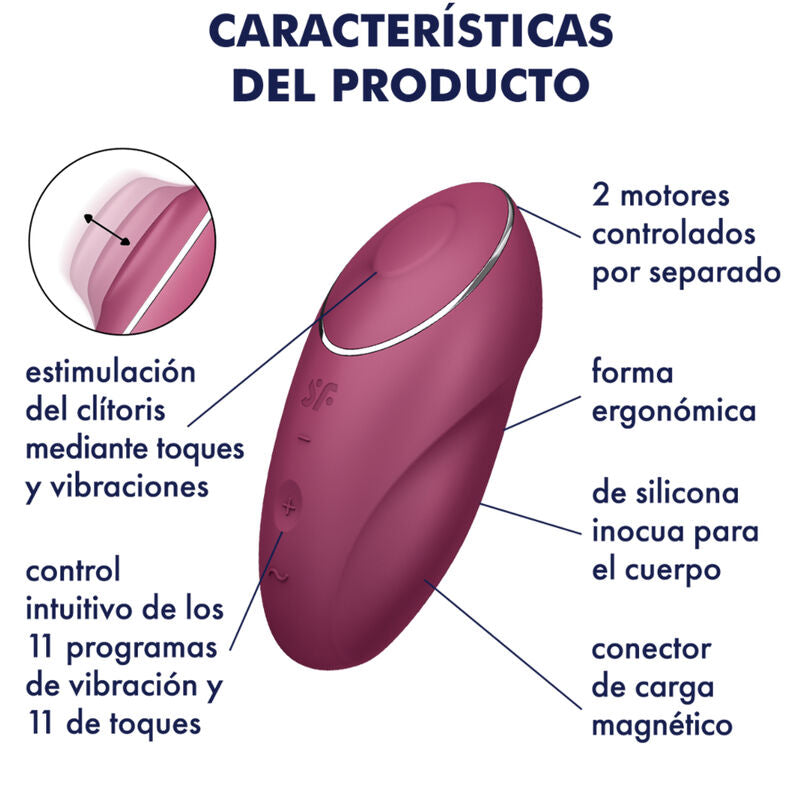 SATISFYER - TAP & CLIMAX 1 LAY-ON VIBRATOR RÖD