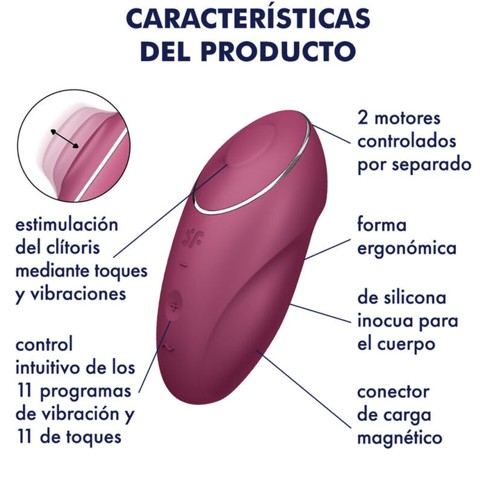 SATISFYER - TAP & CLIMAX 1 LAY-ON VIBRATOR RÖD
