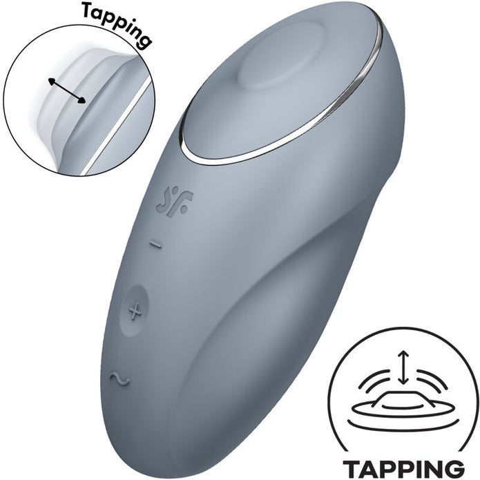 SATISFYER - TAP & CLIMAX 1 VIBRATOR ATT LÄGGA PÅ GRÅ