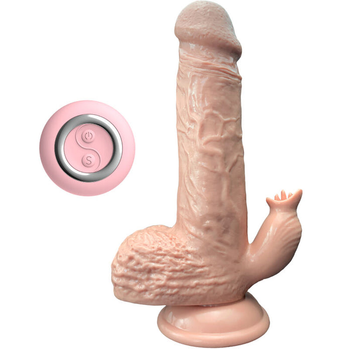 ARMONY - REALISTISK VIBRATOR & STÖTANDE DILDO MED TUNGSTIMULATOR 19 CM