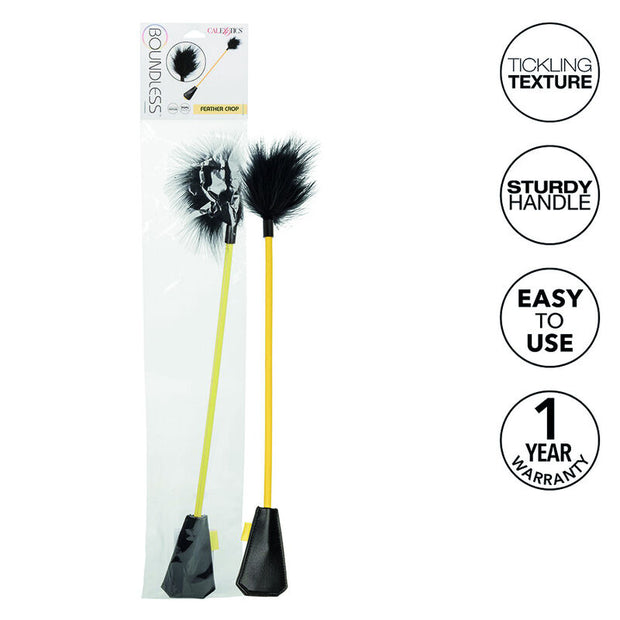 CALEXOTICS - Feather Crop - kaksipäinen piiska sulalla ja tekoturkiksella