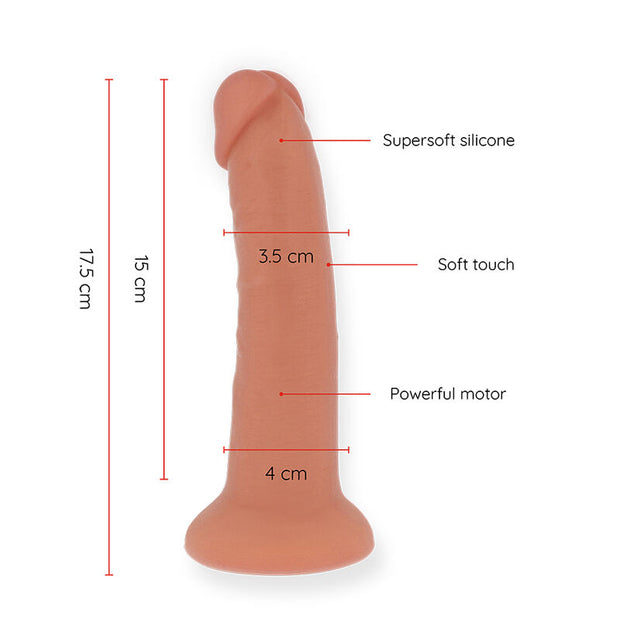 ONINDER - SMALL BOGOTÁ-  Vibraattoridildo, 9 nopeutta, 17,5 cm – sovellusohjaus