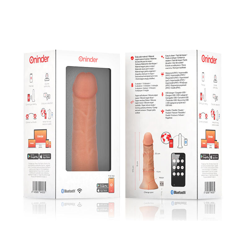 ONINDER - LITEN BOGOTÁ VIBRATOR DILDO 9 HASTIGHETER NATURLIG 17,5 CM -O- 4 CM - GRATIS APP