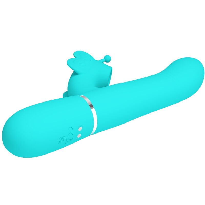 PRETTY LOVE - monitoiminen rabbit-vibraattori 4-in-1 Butterfly, aqua green