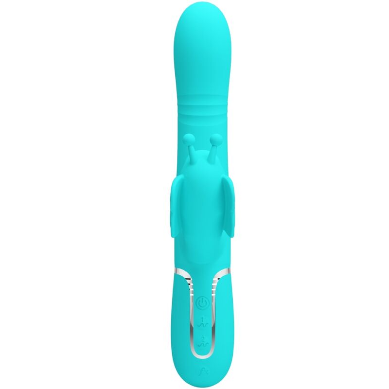 PRETTY LOVE - monitoiminen rabbit-vibraattori 4-in-1 Butterfly, aqua green