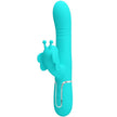 PRETTY LOVE - monitoiminen rabbit-vibraattori 4-in-1 Butterfly, aqua green
