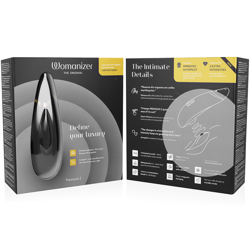 WOMANIZER - Premium 2 - klitoriskiihotin, musta
