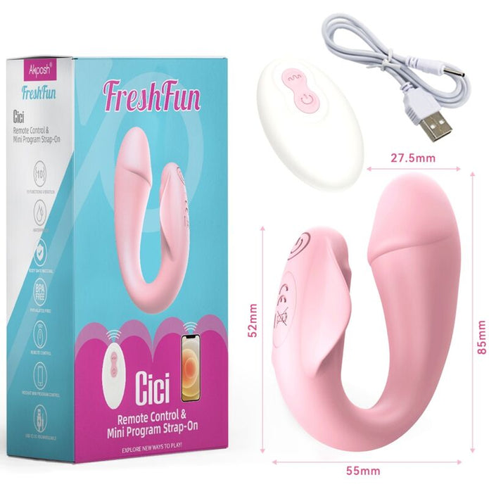 ARMONY - FRESHFUN CICI -vibraattori kauko-ohjauksella ja sovelluksella, 10 värinätilaa, pinkki