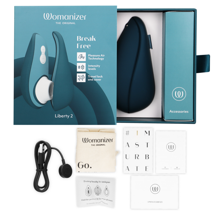 WOMANIZER - LIBERTY 2 KLITORISSTIMULATOR & SUGFUNKTION BLÅ