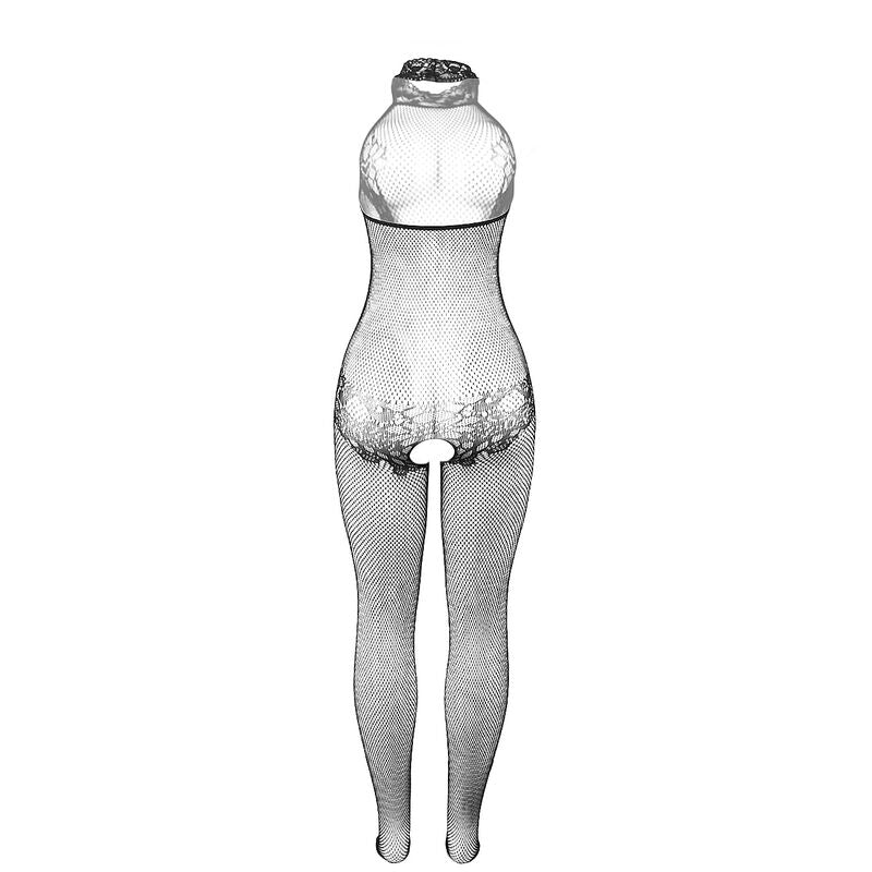SUBBLIME - 951801 haaraton verkkobody pitsillä ja korkealla kauluksella, musta, One Size