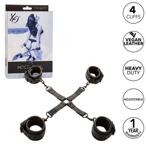 CALEXOTICS - NOCTURNAL HOG TIE-KOPPLING JUSTERBAR LÄDER SVART