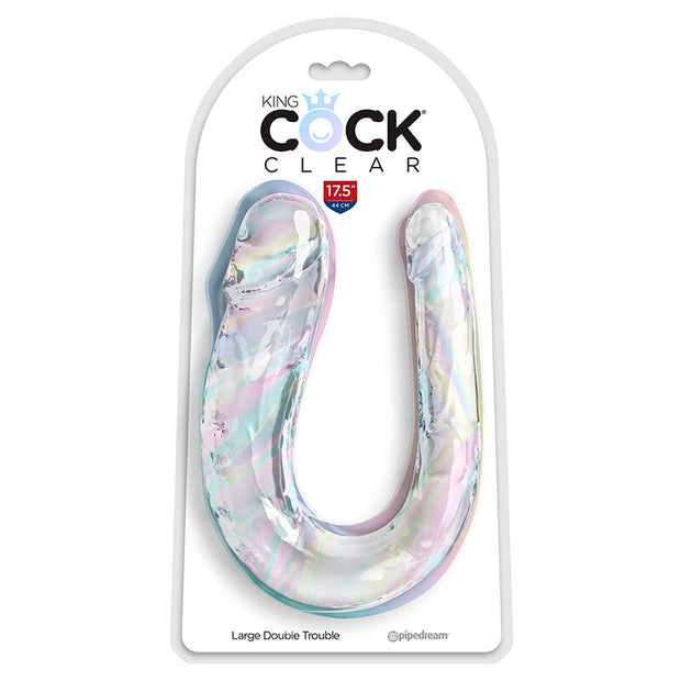 KING COCK - DOUBLE TROUBLE DUBBEL DILDO 44 CM KLAR