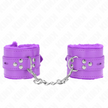 KINK - Karvavuoratut säädettävät käsiraudat, neliönmuotoiset reiät, violetti, 17–29 cm x 6 cm