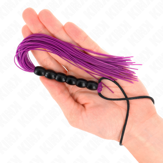 KINK - LITET SILIKONSPLITTRINGSREDSKAP MED 6 LILA PÄRLOR 26 CM