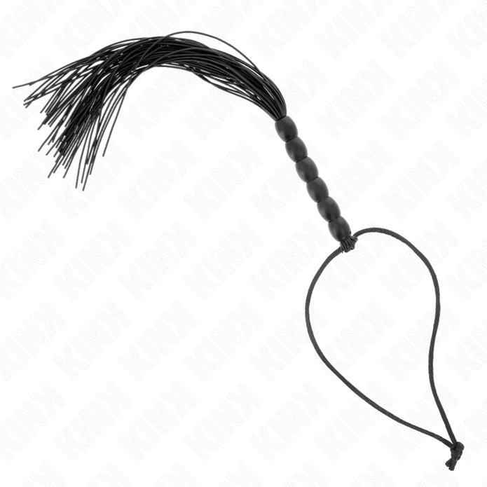 KINK - MINI SILIKONSVANS MED 6 SVARTA PÄRLOR 26 CM