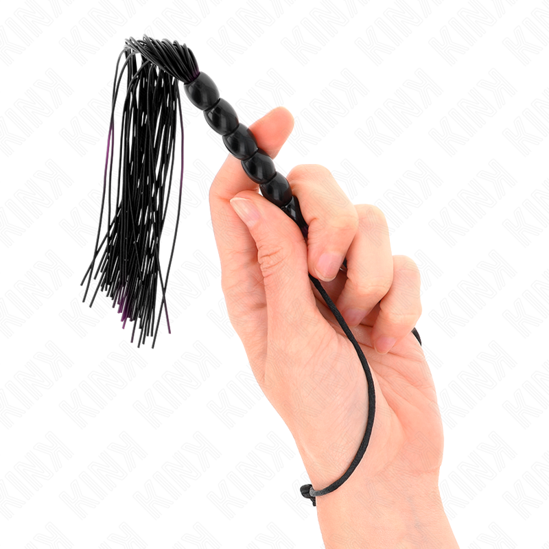KINK - MINI SILIKONSVANS MED 6 SVARTA PÄRLOR 26 CM