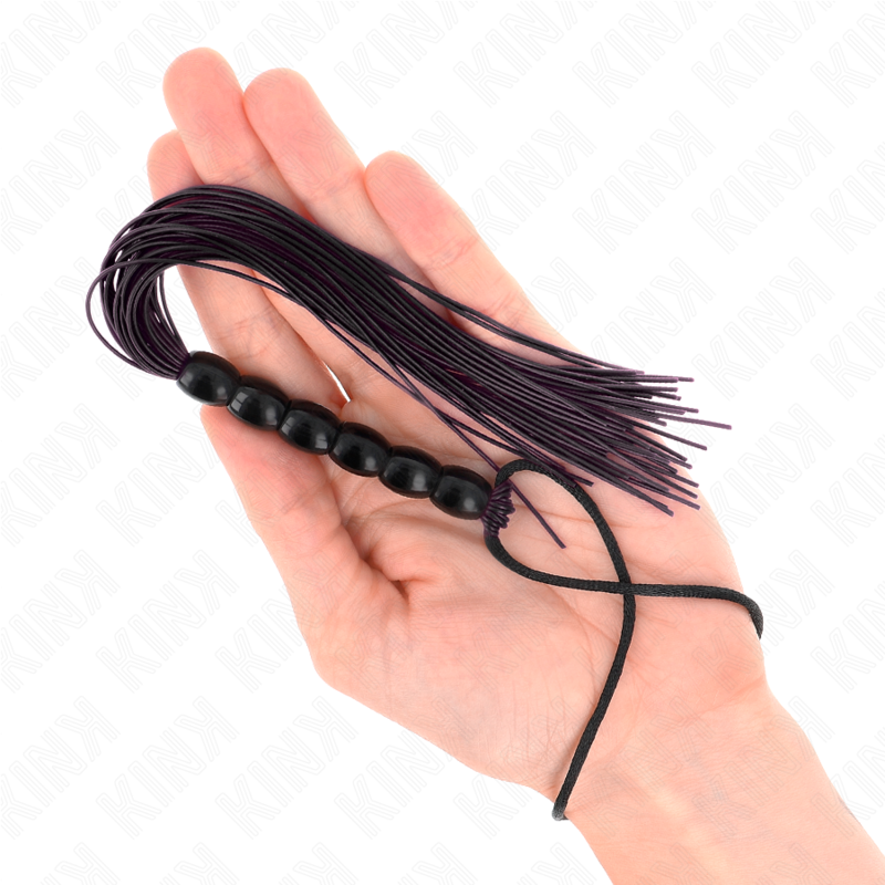 KINK - MINI SILIKONSVANS MED 6 SVARTA PÄRLOR 26 CM