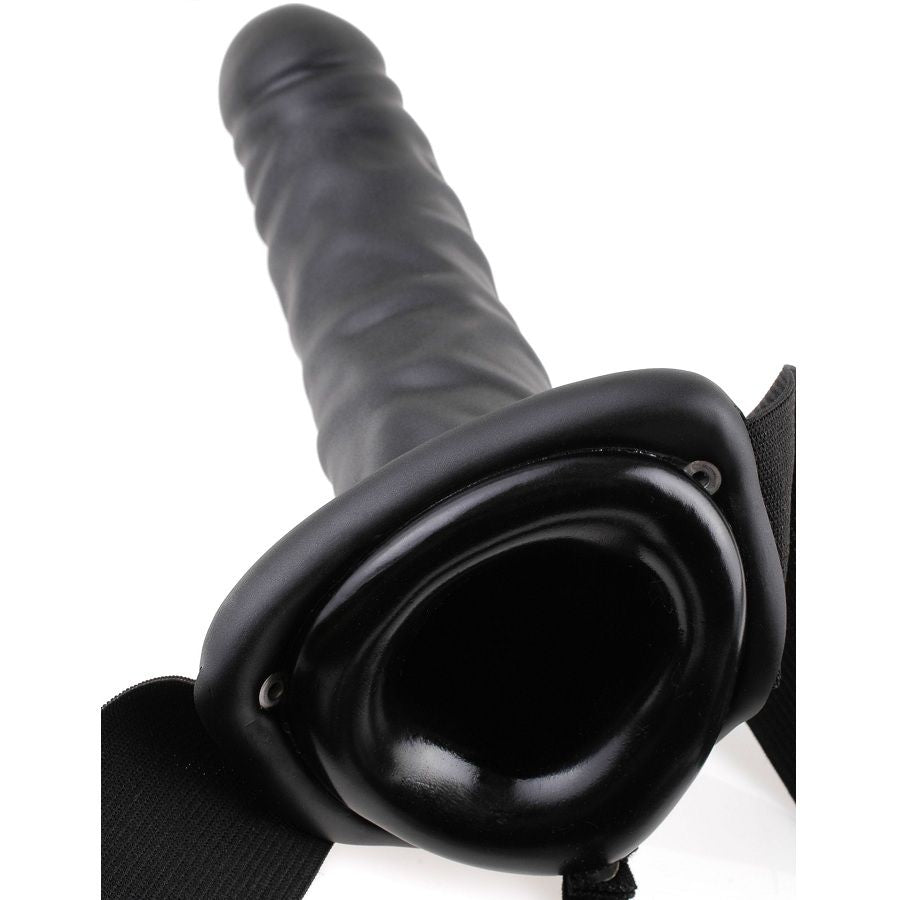 FETISH FANTASY SERIES - 19 cm Värisevä Ontto Strap-on Musta