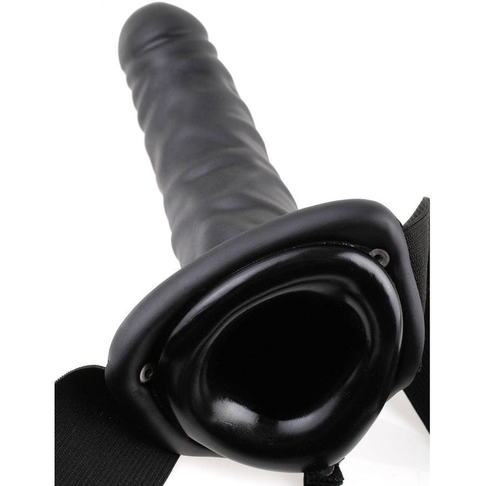 FETISH FANTASY SERIES - 19 cm Värisevä Ontto Strap-on Musta