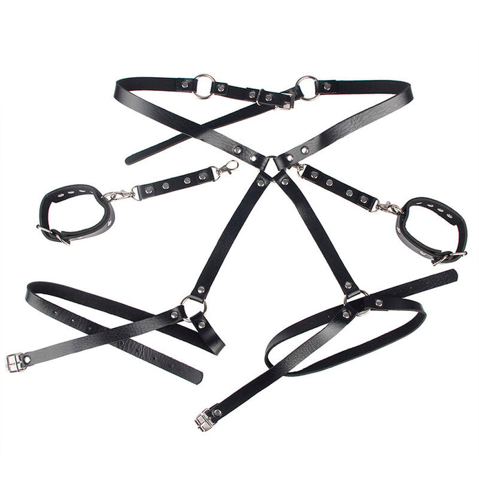 SUBBLIME - 953690 HANDKLOVAR MED BONDAGE-BÄLTE SVART EN STORLEK