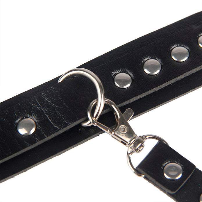 SUBBLIME - 953690 HANDKLOVAR MED BONDAGE-BÄLTE SVART EN STORLEK