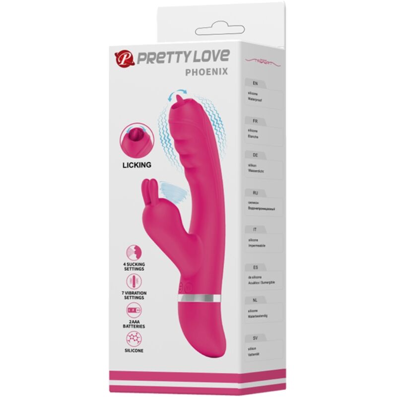 PRETTY LOVE - PHOENIX MULTIFUNCTION RABBIT VIBRATOR PINK