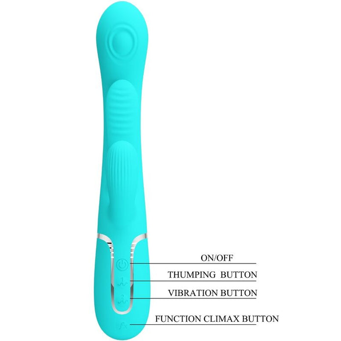 PRETTY LOVE - Triple Rabbit 3-in-1 vibraattori, sininen