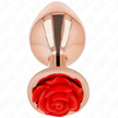KINK - PINK GOLD ANAL PLUG WITH RED ROSE M