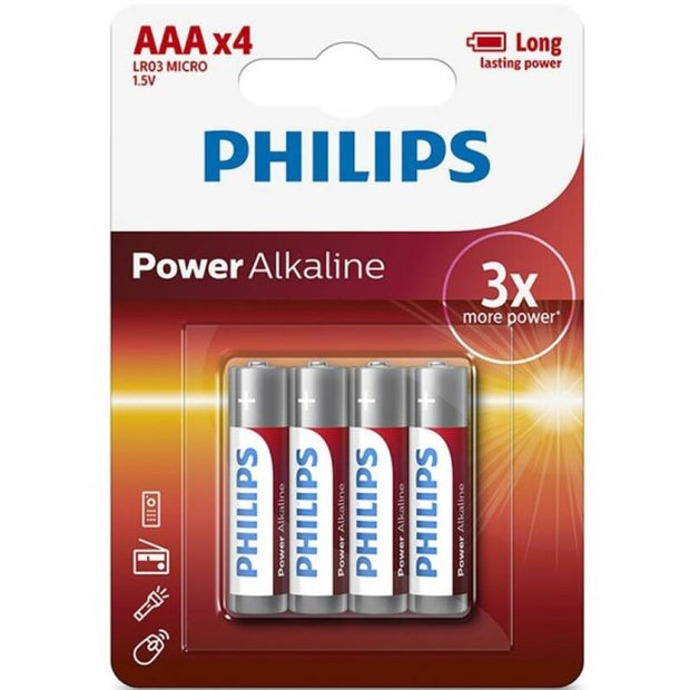 PHILIPS - AAA LR03 alkaliparisto 4 kpl blisterissä