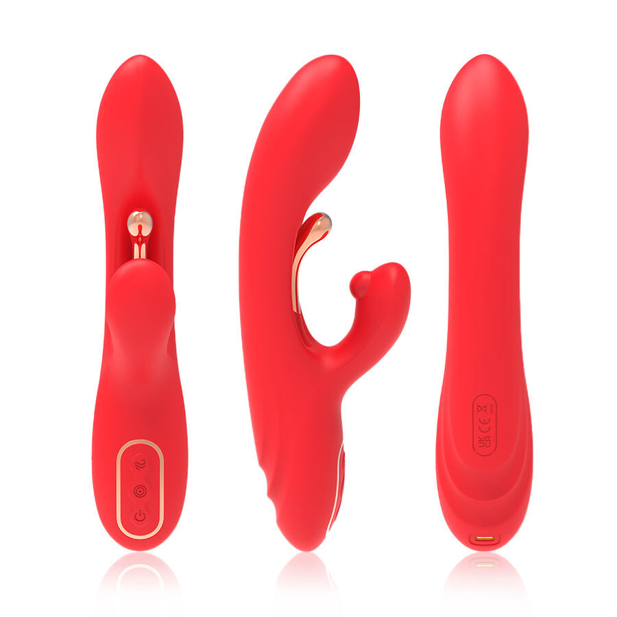 ARMONY - G-PUNKT- OCH KLITORISSTIMULATORVIBRATOR MED OSCILLERANDE TUNGA RÖD