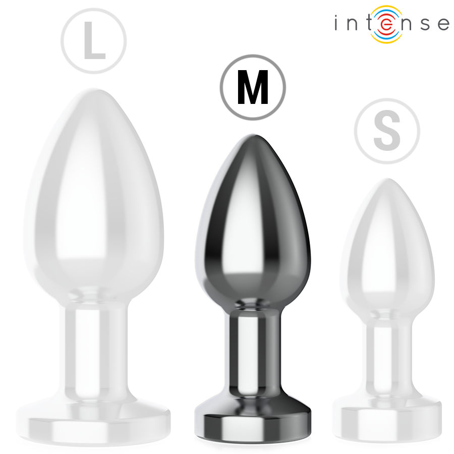 INTENSE - Metallinen anaalitappi M, 10 värinätilaa, kauko-ohjattava