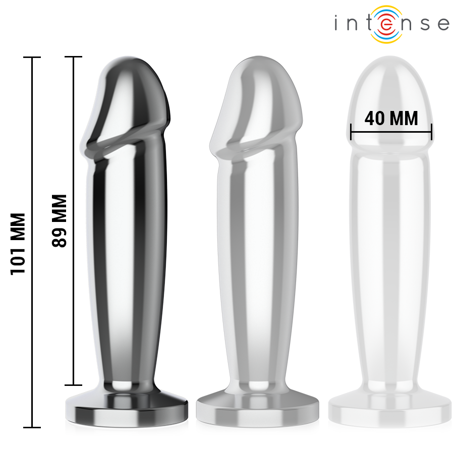 INTENS - ANALPLUGG MED 10 VIBRATIONER METALLDILDO MED FJÄRRKONTROLL M