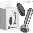 INTENS - ANALPLUGG MED 10 VIBRATIONER METALLDILDO MED FJÄRRKONTROLL M