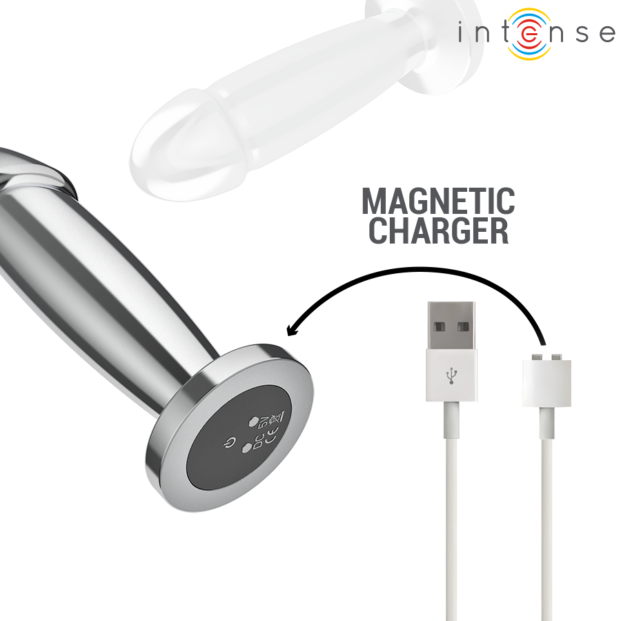 INTENS - ANALPLUGG MED 10 VIBRATIONER METALLDILDO MED FJÄRRKONTROLL M