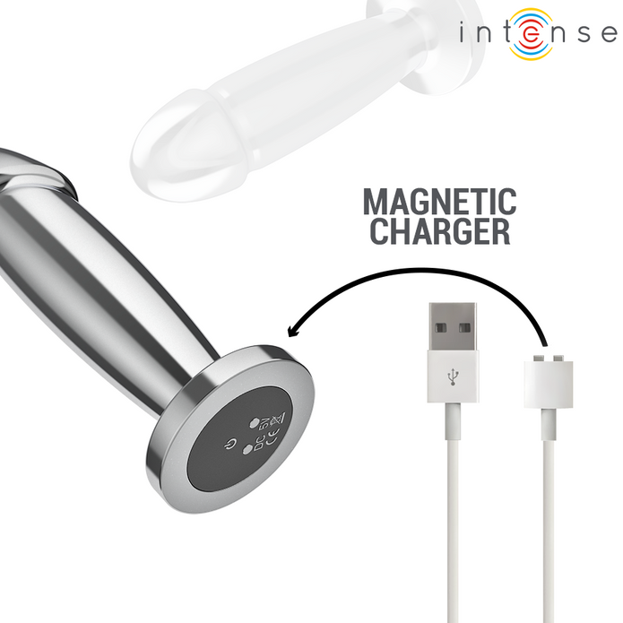 INTENS - ANALPLUGG MED 10 VIBRATIONER METALLDILDO MED FJÄRRKONTROLL M