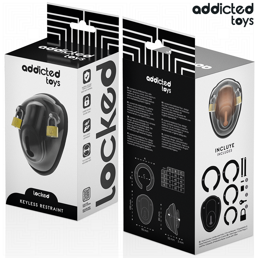 ADDICTED TOYS LOCKED - Shell-tyylinen avaimeton penishäkki 11,5 cm