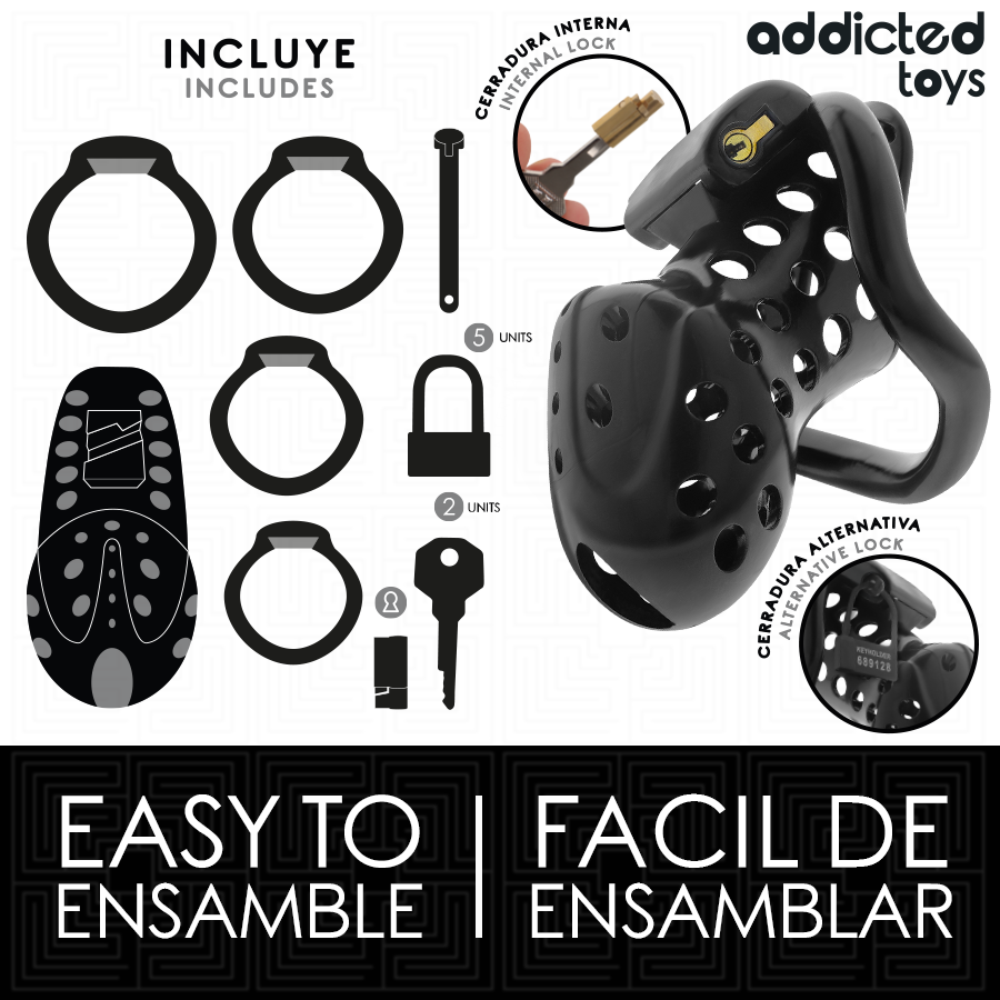 ADDICTED TOYS LOCKED - Ketjullinen ontto penishäkki 10,5 cm