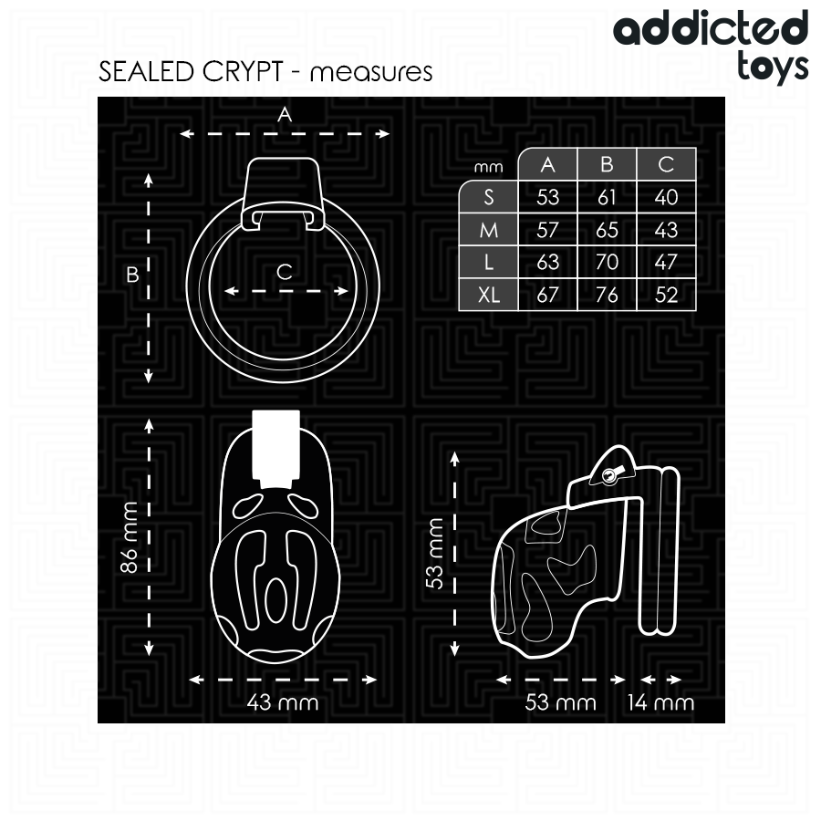 ADDICTED TOYS LÅST - FÖRLUTEN KRYPTA PENISBUR 8 CM