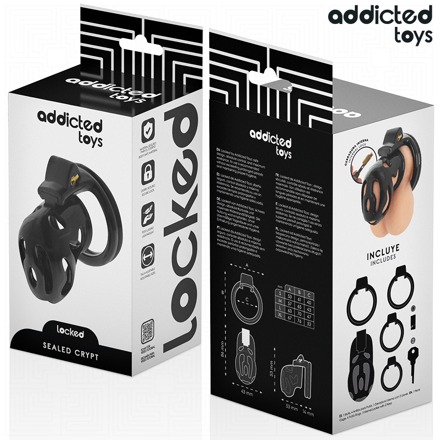 ADDICTED TOYS LÅST - FÖRLUTEN KRYPTA PENISBUR 8 CM