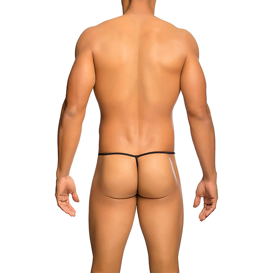 MOB - TRANSPARENT T-FORMAD THONG SVART STORLEK S/M